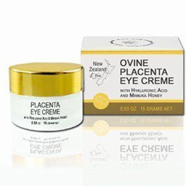 New Zealand 4 You Ovine Placenta Eye Cream with Hyaluronic Acid and Manuka Honey - Reduces Fine Lines & Wrinkles, Firms Skin - All Natural Ingredients, 15g