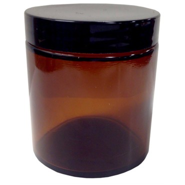 4 Ounce Amber Glass Straight Sided Pressure Sensitive Jar [1 Pack]