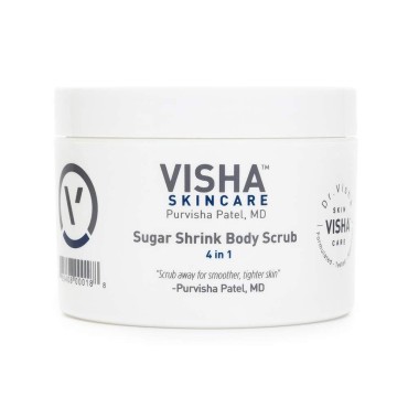 Visha Skincare Sugar Shrink Body Scrub | Reduces the Appearance of Stretch Marks and Cellulite | Exfoliating Body Scrub | Raw sugar Body Scrub | Body Scrubs for Women Exfoliant | (10 oz)