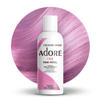 Adore Semi Permanent Hair Color - Vegan and Cruelty-Free Hair Dye - 4 Fl Oz - 192 Pink Petal (Pack of 1)