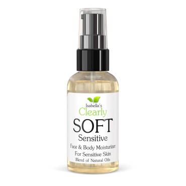 Clearly SOFT Gentle Face and Body Oil for Sensitive Skin | Hydrate, Moisturize, Soothe Dry Skin | Natural and Organic Ingredients for Smooth Soft Skin | Made in USA (2 Oz)
