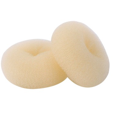 ClothoBeauty 2 pieces Extra Large Size Hair Bun Donut Maker, Ring Style Bun, Women Chignon Donut Buns Doughnut Shaper Hair Bun maker (4.3 in. For Thick and Long Hair) (Beige)
