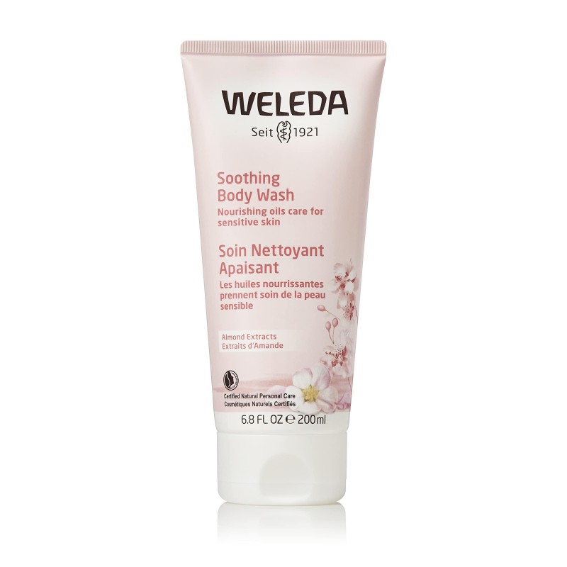 Weleda Soothing Almond Body Wash, 6.8 Fluid Ounce, Gentle Plant Rich Cleanser with Sweet Almond Oil for Sensitive Skin