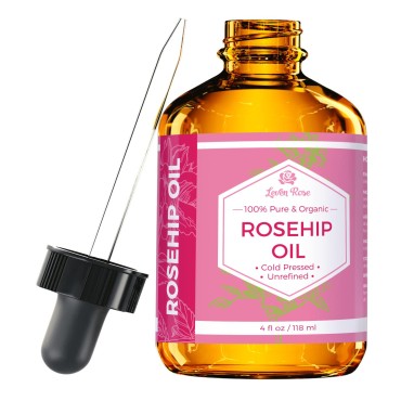 Leven Rose Rosehip Seed Oil for Face 4 oz - Pure Rosehip Oil for Face - Unrefined Cold Pressed Rosehip Oil for Body - Nighttime Face Moisturizer for Hair, Skin & Nails