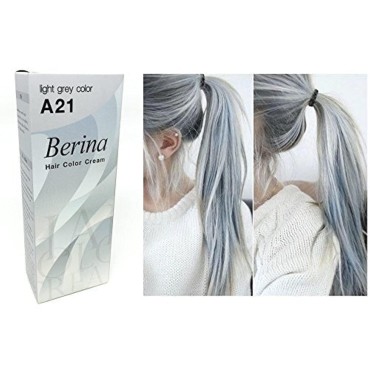 Berina A21 Light Grey Silver Permanent Hair Dye Co...