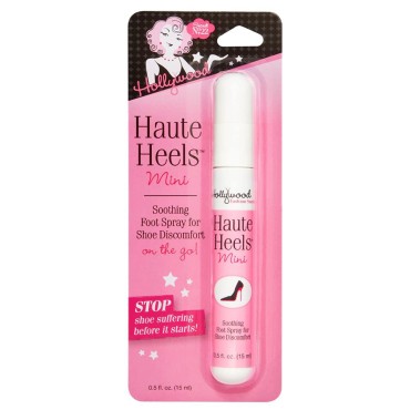 Hollywood Fashion Secrets Haute Heels Spray for Foot Care, Hypo-Allergenic, Quick Absorbing, Non-Greasy, Works in All Types of Shoes, 0.5 oz White