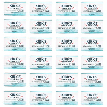 Kirk's Castile Bar Soap Clean Soap for Men, Women & Children | Premium Coconut Oil | Sensitive Skin Formula, Vegan | Fragrance-Free/Unscented | 4 oz. Bars - 24 Pack