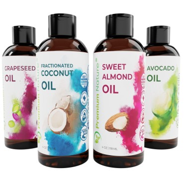 4-Piece Carrier Oil Variety Pack Gift Set - Essent...