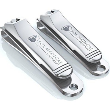 Fox Medical Equipment Professional Nail Clippers for Men and Women - Surgical Grade Stainless Steel Fingernail Clipper Set - Big Toenail Clippers for Large Nails - Best for Thick and Ingrown Toenails