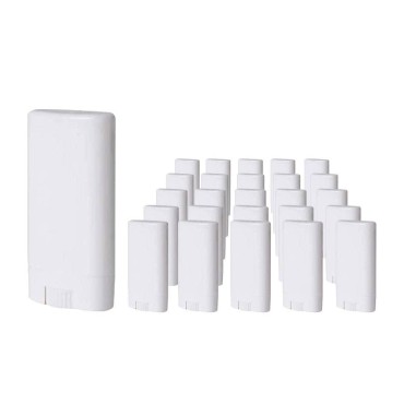 Goege Empty Plastic Oval Deodorant Containers Lip Balm Tubes with Lid Caps 15ML for Lipstick, Crayon,chapstick,homemade Lip Balm,BPA Free (50 Pcs)