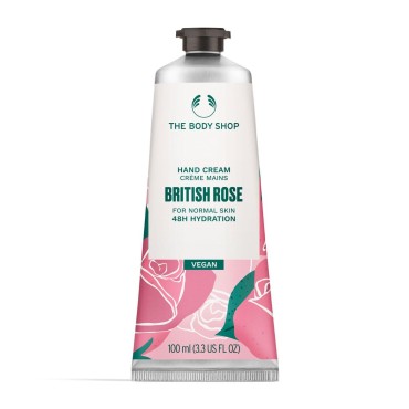 The Body Shop British Rose Hand Cream - Fresh Dewy Fragrance, On-the-Go Hydration & Protection - 1.0 oz