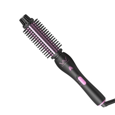 2IN1 Hair Brush Iron Professional Hair Curling Iron&Hair Curler Brush Ceramic Hot Brush, Negative Ionic Dual Voltage for Travel