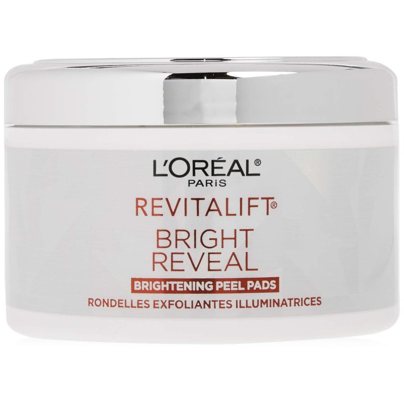 L'Oréal Paris Revitalift Bright Reveal Anti-Aging Exfoliating Peel Pads with Glycolic Acid 30 Count (Pack of 1)