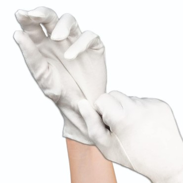 6 Pairs (12 Gloves) - Gloves Legend White 100% Cot...