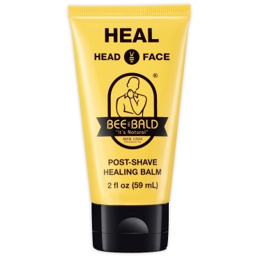 Bee Bald HEAL Post Shave Healing Balm - Premium After Shave Balm for Men and Women Too - Nourishing Aftershave That Immediately Calms and Soothes Razor Burn, Redness, Bumps, Irritated Skin - 2 fl Oz