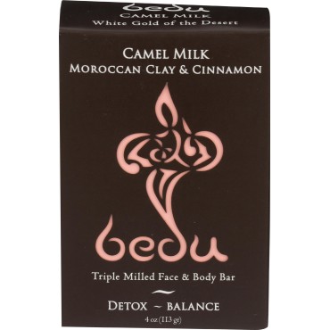 Bedu 6 Piece Face and Body Bar, Moroccan Clay and Cinnamon, 4 Ounce