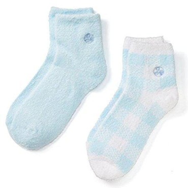 Earth Therapeutics Aloe Vera Socks - Infused with natural aloe vera & Vitamin E - Helps Dry Feet, Cracked Heels, Calluses, Dead Skin - Use with your Favorite Lotions - Blue Plaid