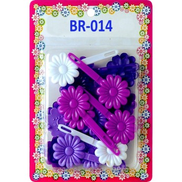 Tara Girls Self Hinge Plastic Flower Hair Barrettes 18 Pieces Selection (Purple Mix)