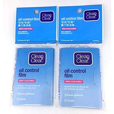 Oil Control Film Clean & Clear Oil-Absorbing Sheets 60 Sheets (Pack of 2)