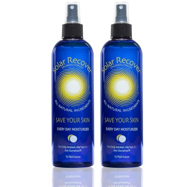 Solar Recover Daily Moisturizing Spray 2 Pack (12 Ounce Each) - Hydrating Facial & Body Mist for Year Round Dry Skin Relief - 2460 Sprays of Lotion Delivered in Water with Vitamin E & Lavender Oil