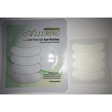 Alluring Mini Under Gel Eye Pads Lint Free for Eyelash Extensions (QTY:20 pairs (10 pouches))