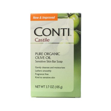 Conti Castile Pure Organic Olive Oil Sensitive Skin Bar Soap 3.7 Oz (Value Pack of 2)