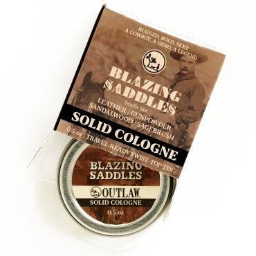 Bold, Western Leather & Gunpowder Scent Solid Cologne - Blazing Saddles Scent by Outlaw - Hard Cologne for Men & Women