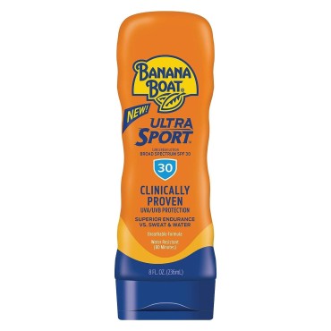 Banana Boat Sport Performance Lotion Sunscreens with PowerStay Technology SPF 30, 8 Fluid Ounce