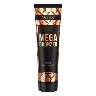 Onyx Mega Bronzer Indoor Tanning Lotion - Double Bronzing Tanning Lotion for Tanning Beds - White Bronzer with Anti-Orange Formula for Stain-Free Effect and Gradual Tanning