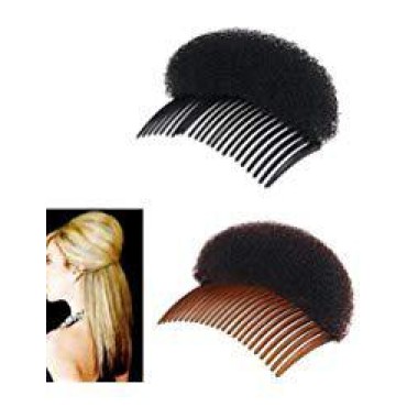 2Pices(1Black+1Brown) Women Bump It Up Volume Hair Base Styling Clip Stick Bum Maker Braid Insert Tool Do Beehive Hair Styler Party Hair Accessories with Comb