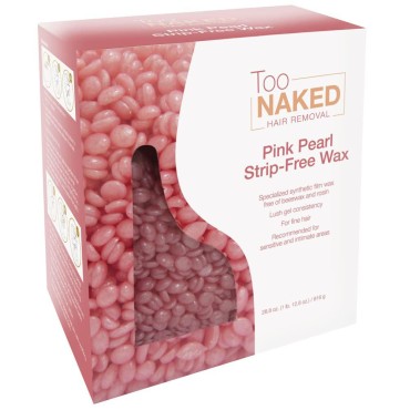 Too Naked Pink Pearl Strip-Free Wax, Beeswax-Free Wax, Synthetic Film Wax, 28.8 ounces