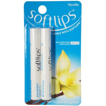 Softlips Lip Protectant SPF 20, Vanilla 2 ea (Pack of 7)