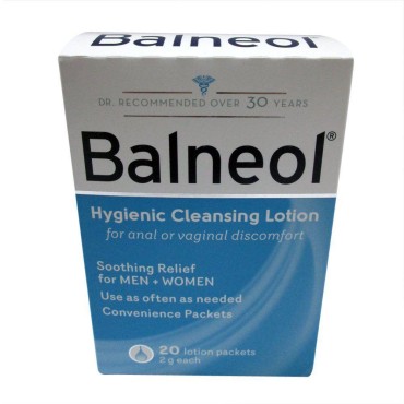 Balneol Hygienic Cleansing Lotion Packets 20 Each (Pack of 8)