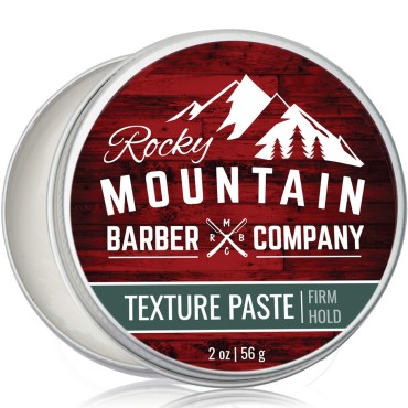 Rocky Mountain Barber Company Hair Paste for Men - Hair Styling Paste with Pliable Light-Firm Hold for All Hair Styles, Shine-Free Matte Finish - Easy to Wash Out, 2 oz