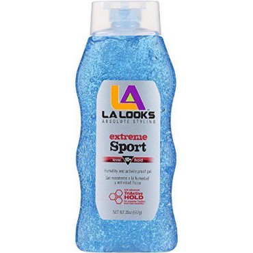 La Looks Gel #10 Extreme Sport Tri-Active Hold (Blue) 20 oz (Pack of 4)