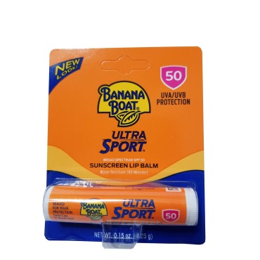 Banana Boat Sport Performance Sunscreen Lip Balm SPF 50 0.15 oz (Pack of 8)