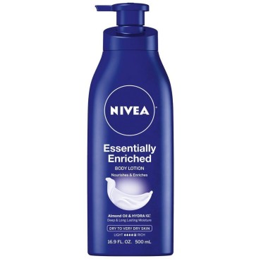 NIVEA Essentially Enriched Body Lotion 16.9 oz (Pack of 4) - Packaging May Vary