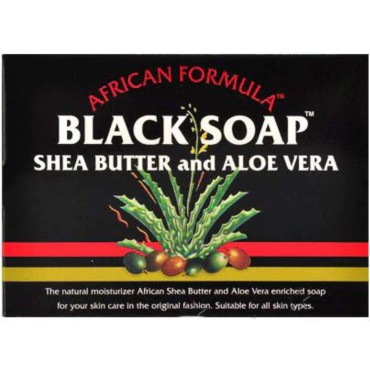 Madina African Black Soap Shea Butter and Aloe Vera, 3.5 oz