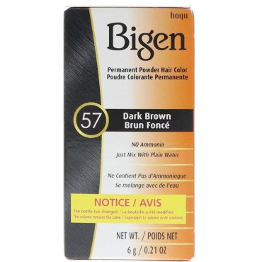 Bigen Permanent Powder Hair Color 57 Dark Brown 1 ...