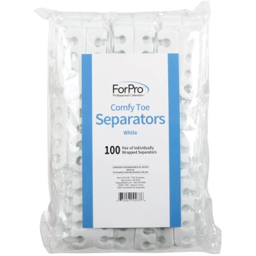 ForPro Comfy Toe Separators, White, Pedicure Toe Separators, 1