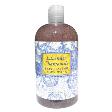 Greenwich Bay LAVENDER CHAMOMILE Exfoliating Body Wash for Men and Women-Gentle Body Scrub Parabens Free -Sulphates Free-Blended with Loofah, Apricot Seed-Moisturizing Shea Butter -16 oz.