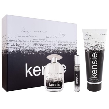 Kensie Fragrance for Her Eau De Parfum 3.4 FL. Oz, Eau De Parfum 0.3 FL. Oz, and Body Lotion 6.8 Oz