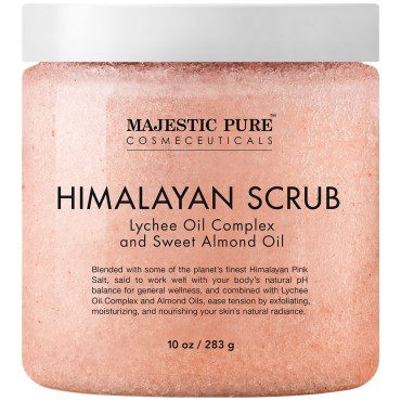 MAJESTIC PURE Himalayan Salt Body Scrub with Lyche...