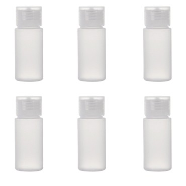ALINK Travel Size Plastic Empty Toiletry Bottles, 30ml (1 oz) Pack of 6 Liquid Containers with Labels