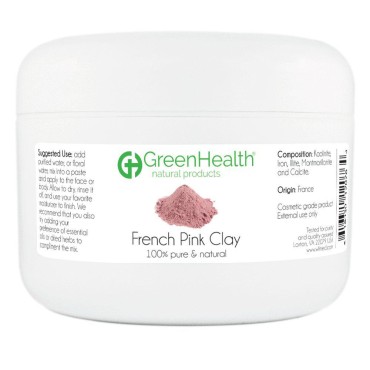GreenHealth French Pink Clay Powder, 6 oz - 100% Pure & Natural