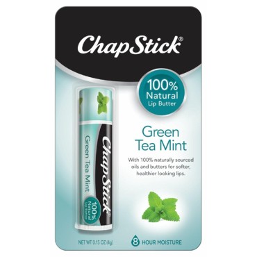 ChapStick Green Tea Mint 100 Percent Natural Ingre...