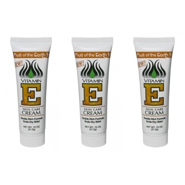 Fruit Of The Earth Skin Care Cream Vitamin E 0.75 Oz Tube Travel Size (Pack of 3)