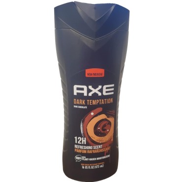 Pack of 3 Axe Dark Temptation Scent Cleansing Body Wash Refreshing Fragrance 16 Oz
