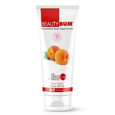 BeautyFit BeautyBum Pump Redefining Muscle Toning Lotion - Tightens Skin and Improves Appearance - Enhances Natural Elasticity and Firmness - Sculpt and Tone Problem Areas - Peach Bottom - 8 oz