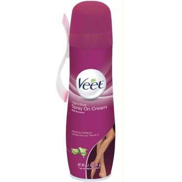 Veet Spray On Hair Removal Cream, 5.1 oz, for Legs & Body (Pack of 2)